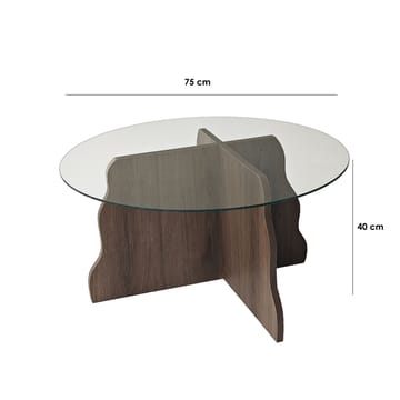 Fikret Soffbord 75 cm Rund Glas - Valnöt Och Transparent - Möbler - Bord & matgrupper - Soffbord