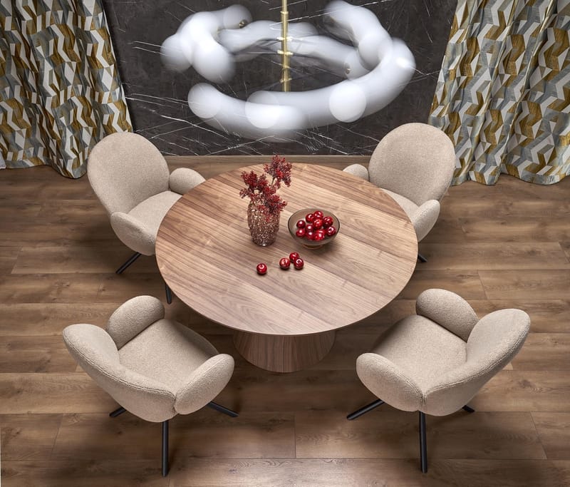 Float runt matbord i valnöt Ø137 cm - Valnöt - Möbler - Bord & matgrupper - Matbord & köksbord