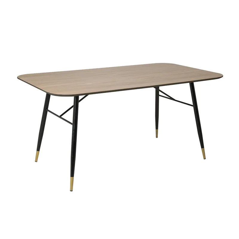 Flora Rektangulärt Matbord 160 cm i Metall och Trä med Ekutseende, Brun