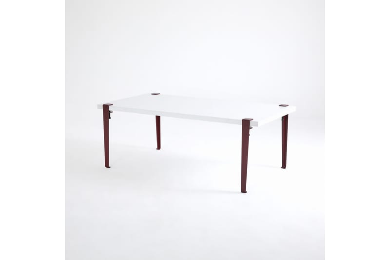 Fonissa Soffbord 120x60 cm Vit/Röd - Hanah Home - Möbler - Bord & matgrupper - Soffbord