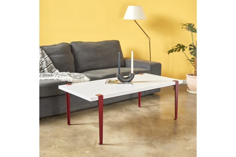 Fonissa Soffbord 120x60 cm Vit/Röd - Hanah Home - Möbler - Bord & matgrupper - Soffbord