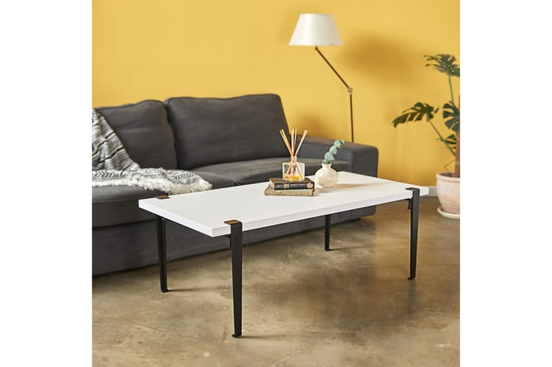 Fonissa Soffbord 120x60 cm Vit/Svart - Hanah Home - Möbler - Bord & matgrupper - Soffbord