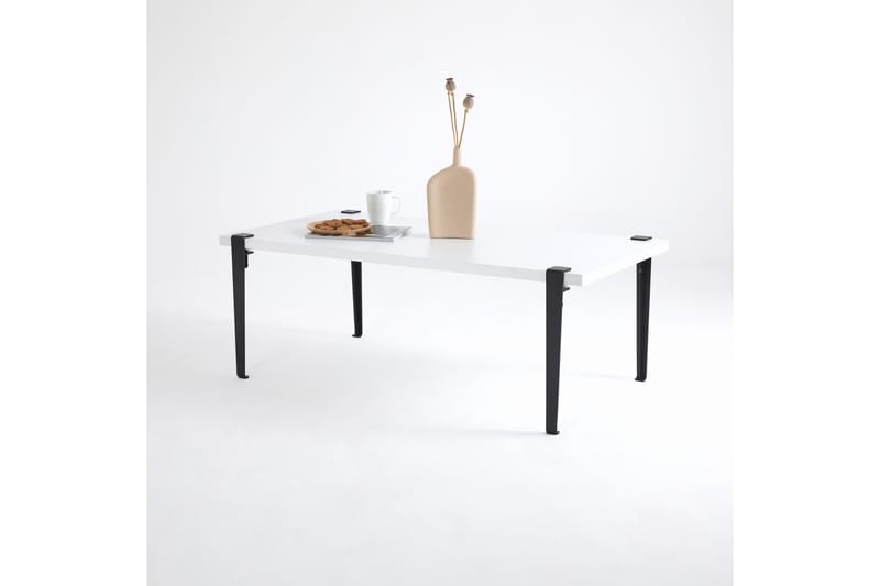 Fonissa Soffbord 120x60 cm Vit/Svart - Hanah Home - Möbler - Bord & matgrupper - Soffbord