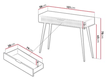 Forba Sminkbord 101 cm - vit - Möbler - Bord & matgrupper - Sminkbord & toalettbord