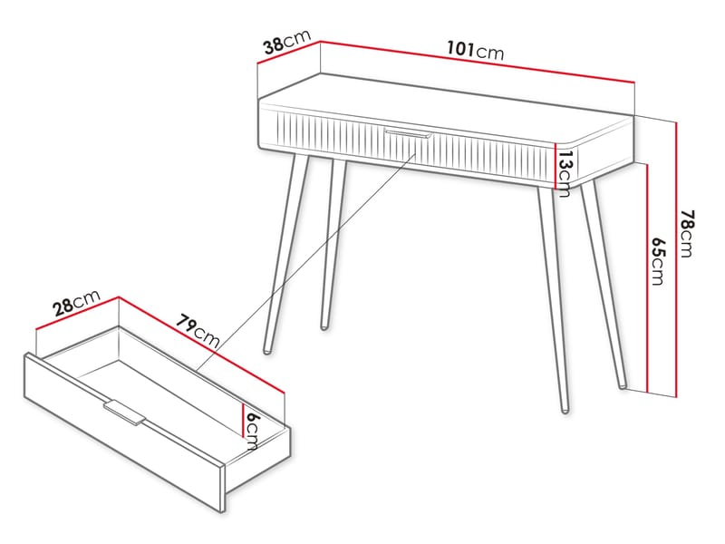 Forba Sminkbord 101 cm - vit - Möbler - Bord & matgrupper - Sminkbord & toalettbord
