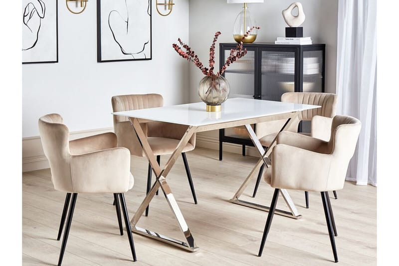 Foxter Matbord 70x120 cm - Vit/Silver - Möbler - Bord & matgrupper - Matbord & köksbord