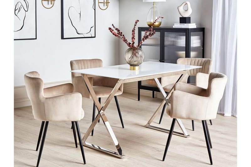 Foxter Matbord 70x120 cm - Vit/Silver - Möbler - Bord & matgrupper - Matbord & köksbord