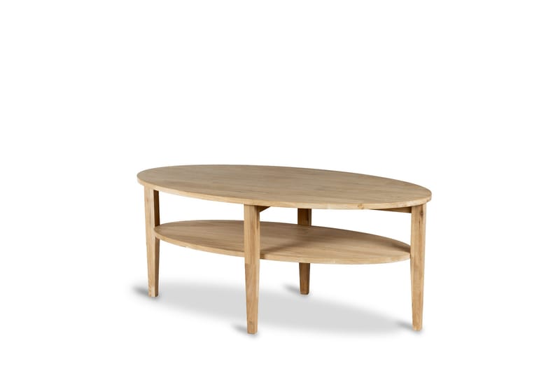 Freemont Ovalt Soffbord 120x60 cm i massivt trä, Natur