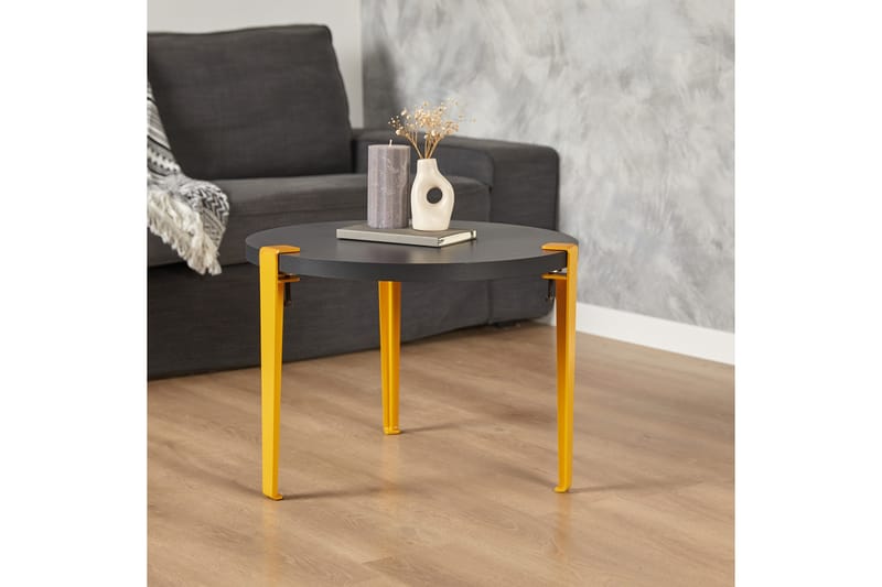 Fregoia Soffbord 60 cm Svart/Gul - Hanah Home - Möbler - Bord & matgrupper - Soffbord