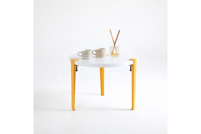 Fregoia Soffbord 60 cm Vit/Gul - Hanah Home - Möbler - Bord & matgrupper - Soffbord