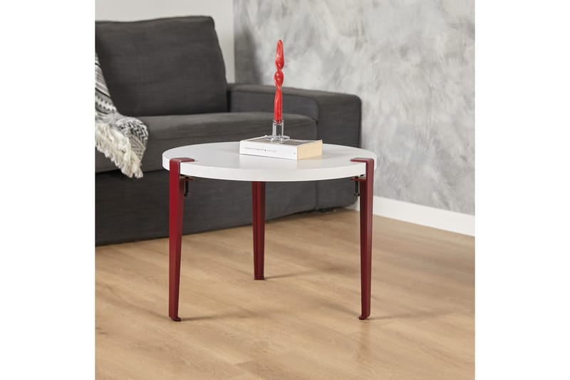 Fregoia Soffbord 60 cm Vit/Röd - Hanah Home - Möbler - Bord & matgrupper - Soffbord