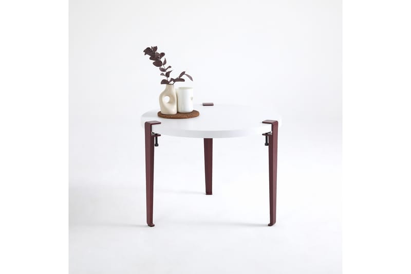 Fregoia Soffbord 60 cm Vit/Röd - Hanah Home - Möbler - Bord & matgrupper - Soffbord