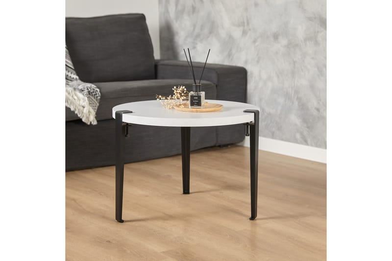 Fregoia Soffbord 60 cm Vit/Svart - Hanah Home - Möbler - Bord & matgrupper - Soffbord