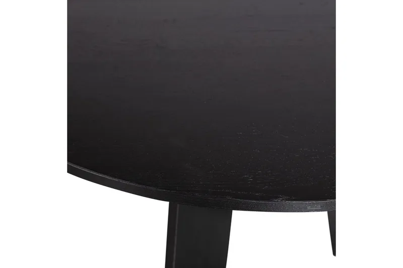 Fries Runt Matbord 129 cm med Ekskiva - Svart - Möbler - Bord & matgrupper - Matbord & köksbord