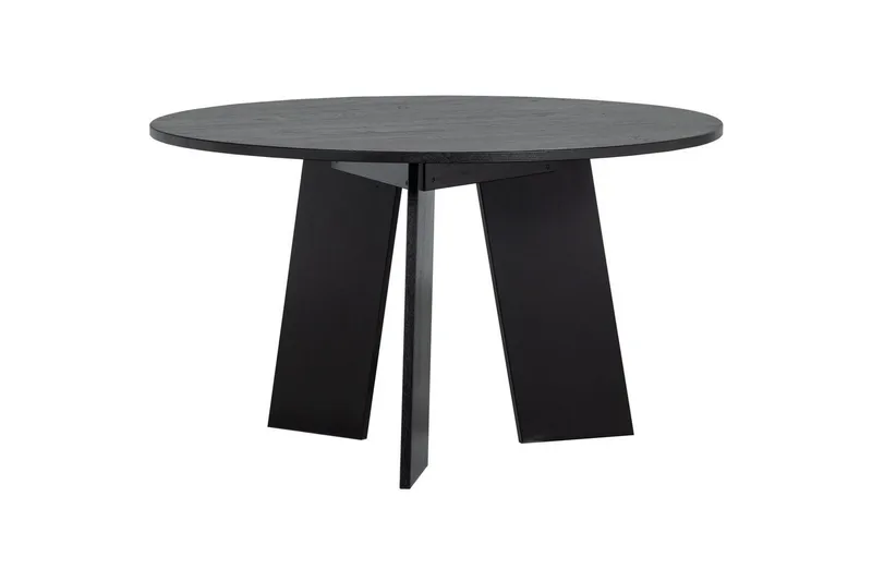 Fries Runt Matbord 129 cm med Ekskiva, Svart