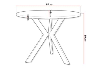 Froma 65 cm Runt Soffbord med Korsade Ben i Mörkt Trä - Brun|Svart - Möbler - Bord & matgrupper - Soffbord