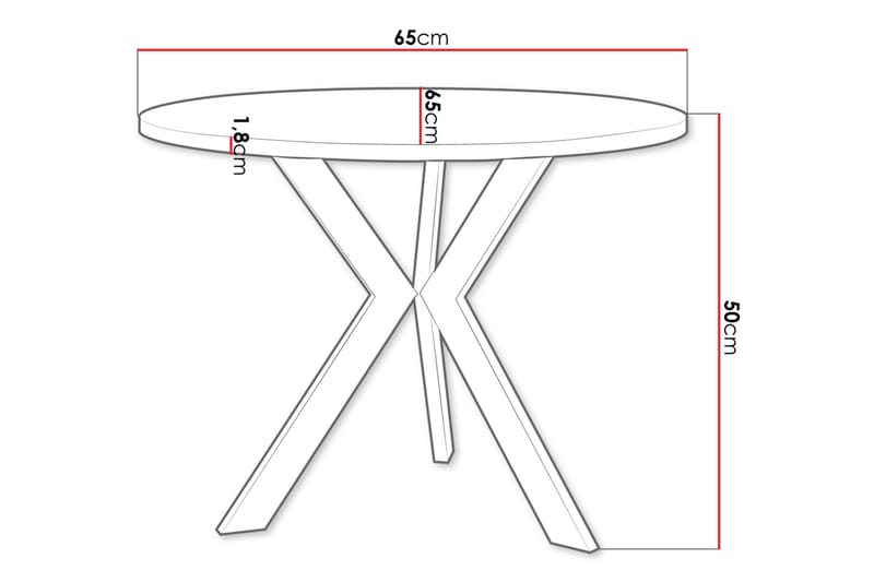 Froma 65 cm Runt Soffbord med Korsade Ben i Mörkt Trä - Brun|Svart - Möbler - Bord & matgrupper - Soffbord