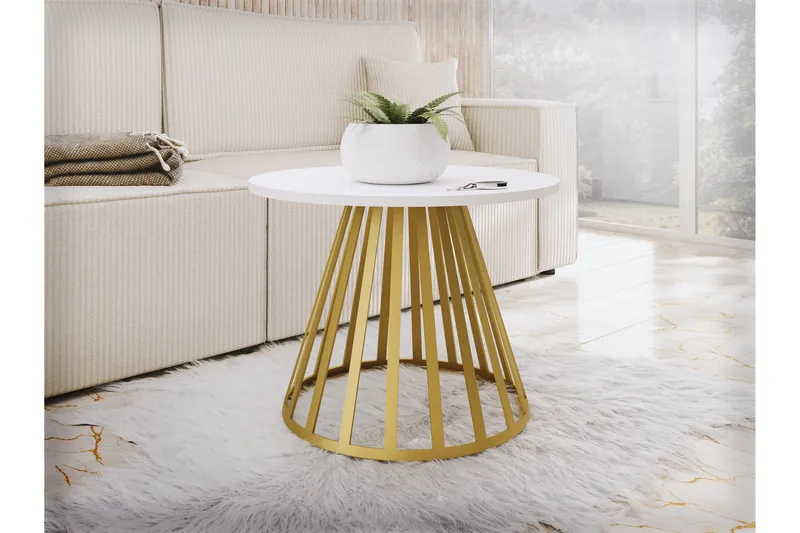 Frosty Soffbord 58 cm - Guld/Vit - Möbler - Bord & matgrupper - Soffbord