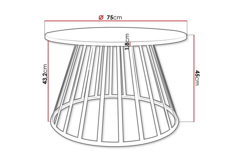 Frosty Soffbord 75 cm - Guld/Svart - Möbler - Bord & matgrupper - Soffbord