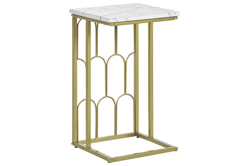 Fuller Soffbord 30 cm, Vit/Guld