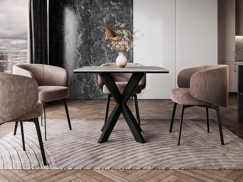 Fynrel Matbord 90 cm Kvadratisk - Svart/Grå - Möbler - Bord & matgrupper - Matbord & köksbord