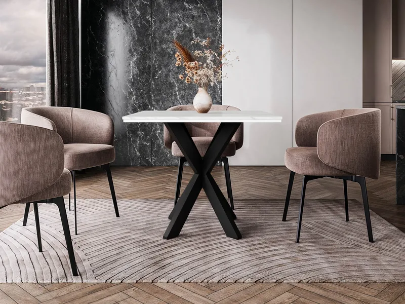 Fynrel Matbord 90 cm Kvadratisk - Svart/Vit - Möbler - Bord & matgrupper - Matbord & köksbord