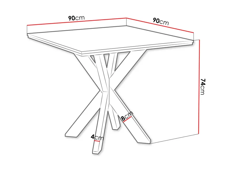 Fynrel Matbord 90 cm Kvadratisk - Svart/Vit - Möbler - Bord & matgrupper - Matbord & köksbord