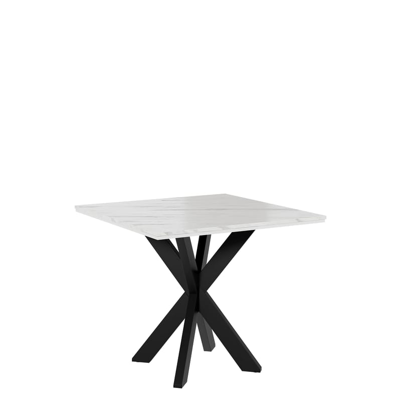 Fynrel Matbord 90 cm Kvadratisk, Svart/Vit