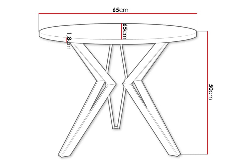 Gaddi 65 cm Runt Soffbord i Trä med Målat Trä - Vit|Svart - Möbler - Bord & matgrupper - Soffbord