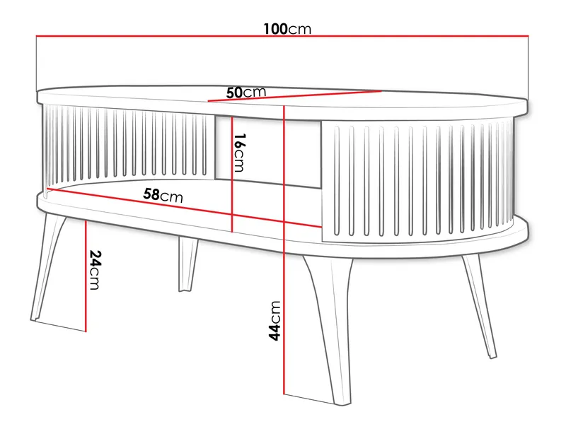 Galia soffbord 100x44 cm - Svart, valnöt - Möbler - Bord & matgrupper - Soffbord