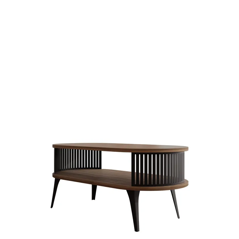 Galia soffbord 100x44 cm, Svart, valnöt