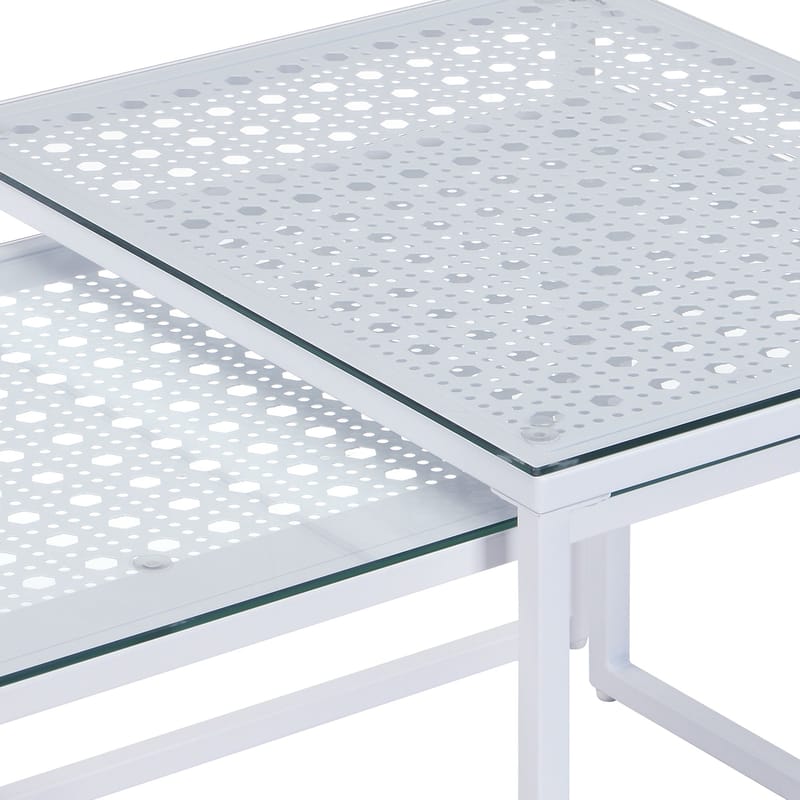 Galilo Satsbord 100 cm Set om 2 - Transparent och matt vit - Möbler - Bord & matgrupper - Soffbord