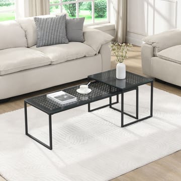 Galilo Satsbord 100 cm Set om 2 - Transparent och mattsvart - Möbler - Bord & matgrupper - Soffbord