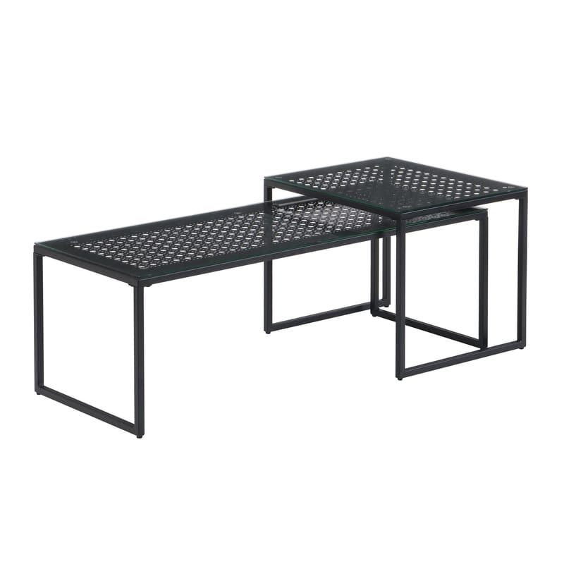 Galilo Satsbord 100 cm Set om 2 - Transparent och mattsvart - Möbler - Bord & matgrupper - Soffbord