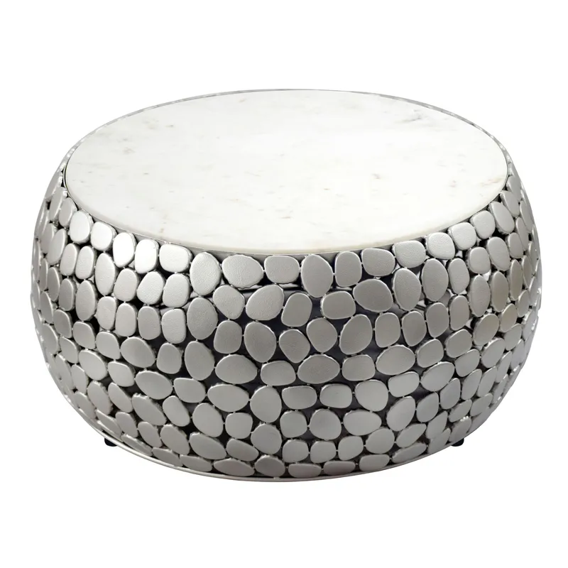 Galino Soffbord 66 cm, vit och silver
