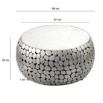 Galino Soffbord 66 cm - vit och silver - Möbler - Bord & matgrupper - Soffbord