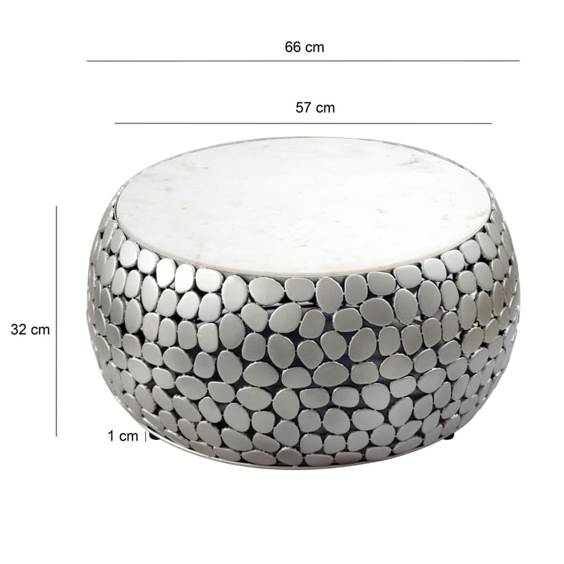 Galino Soffbord 66 cm - vit och silver - Möbler - Bord & matgrupper - Soffbord