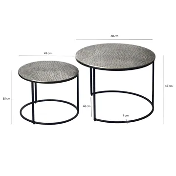 Galova Soffbord 60 cm Set om 2 - Guld och svart - Möbler - Bord & matgrupper - Soffbord