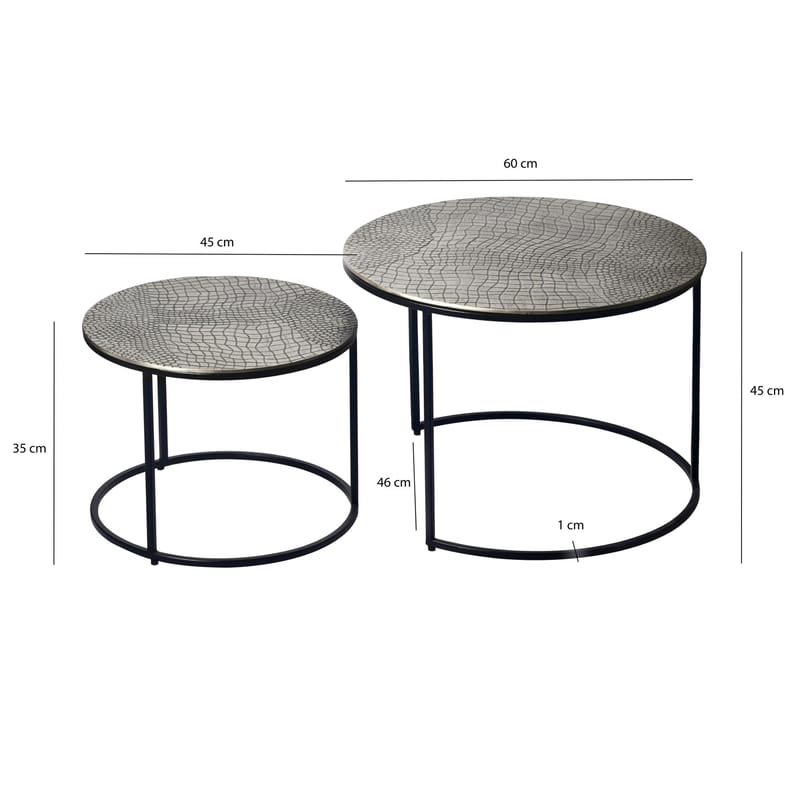 Galova Soffbord 60 cm Set om 2 - Guld och svart - Möbler - Bord & matgrupper - Soffbord