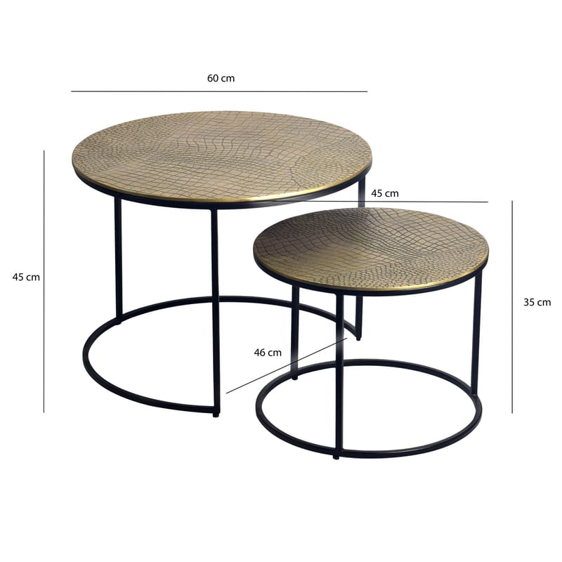 Galova Soffbord 60 cm Set om 2 - Silver och svart - Möbler - Bord & matgrupper - Soffbord