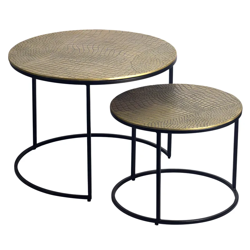 Galova Soffbord 60 cm Set om 2, Silver och svart