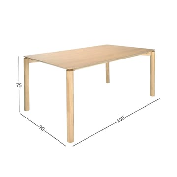 Gardenia Rektangulärt Matbord 150 cm i Trä med Ekutseende - Beige - Möbler - Bord & matgrupper - Matbord & köksbord