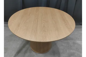 Gethin Runt Matbord 120 cm med Trä- och Ekutseende - Beige - Möbler - Bord & matgrupper - Matbord & köksbord