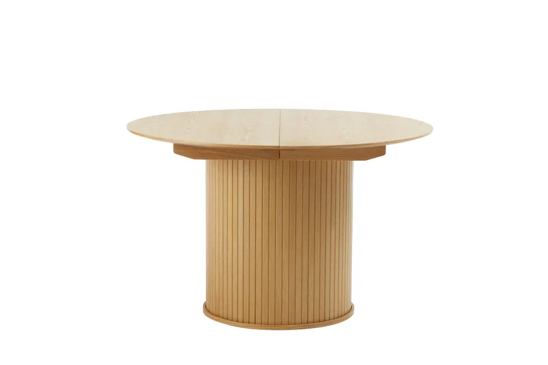 Gethin Runt Matbord 120 cm med Trä- och Ekutseende, Beige