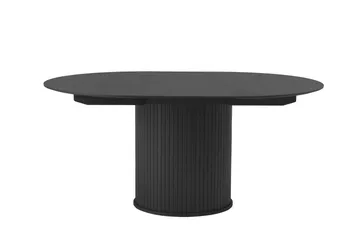 Gethin Runt Matbord 120 cm med Träutseende - Svart - Möbler - Bord & matgrupper - Matbord & köksbord