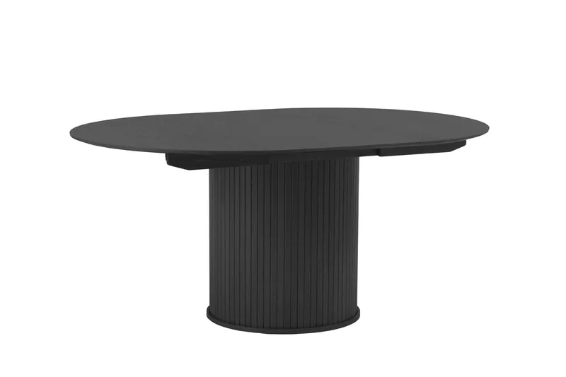 Gethin Runt Matbord 120 cm med Träutseende - Svart - Möbler - Bord & matgrupper - Matbord & köksbord