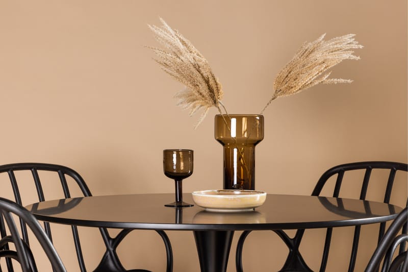 Glade Matgrupp 100 cm Rund med 4 Dyrön stolar - Svart - Möbler - Bord & matgrupper - Matgrupper