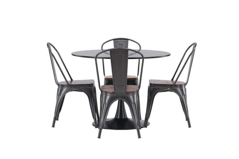 Glade Matgrupp 100 cm Rund med 4 Tempe stolar - Mörkgrå - Möbler - Bord & matgrupper - Matgrupper