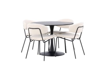 Gladiusa Matbord 100x74 cm Runt med 4 Chico Matstol - Möbler - Bord & matgrupper - Matgrupper