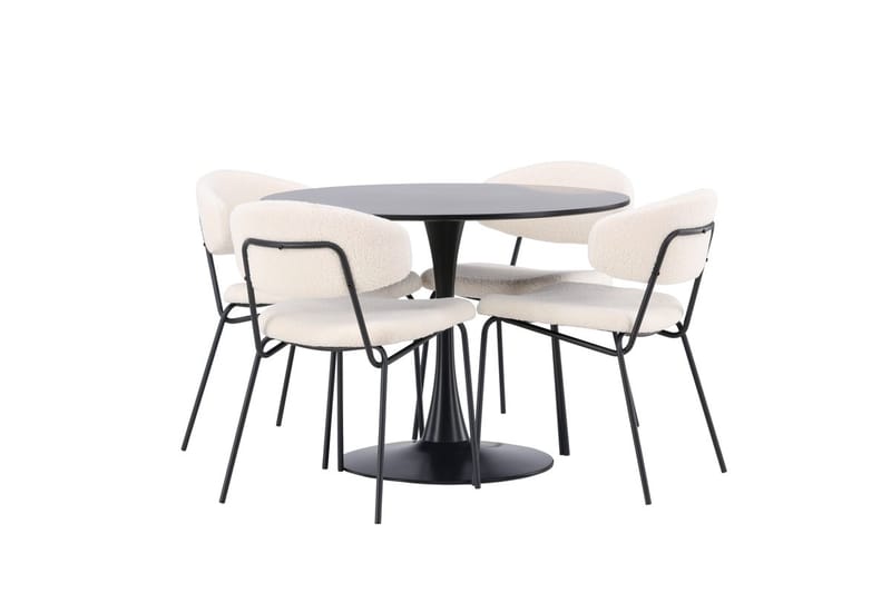 Gladiusa Matbord 100x74 cm Runt med 4 Chico Matstol - Möbler - Bord & matgrupper - Matgrupper